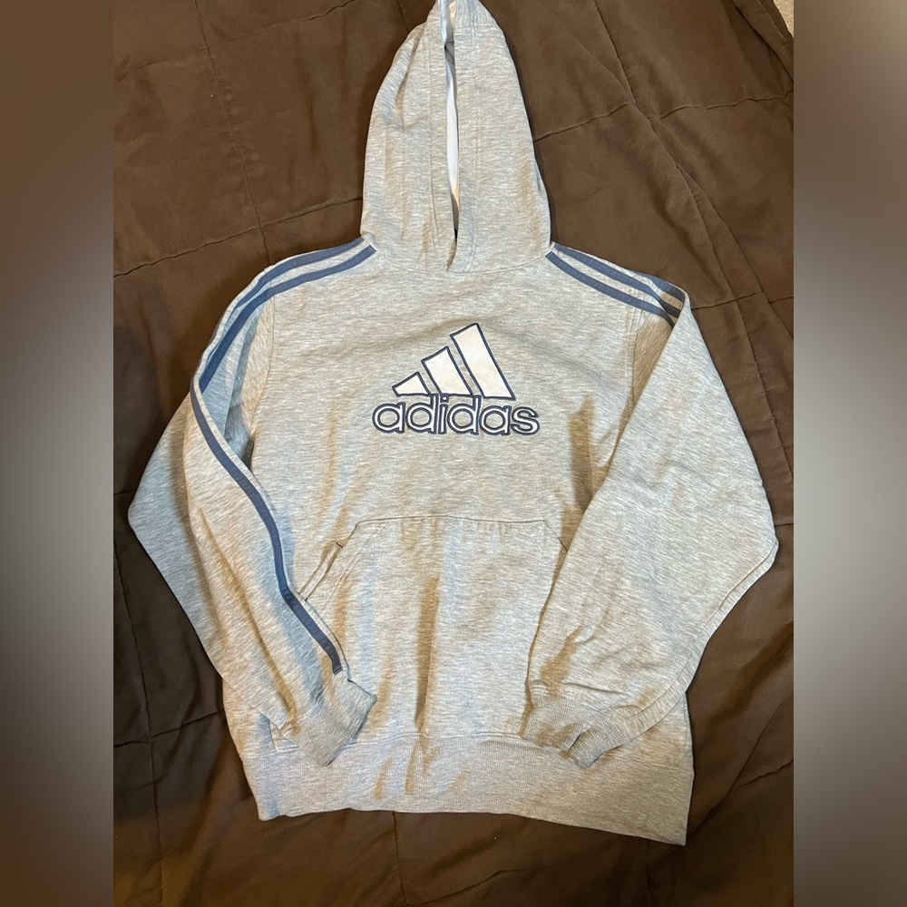 Adidas Gray Hoodie Sweatshirt for Boys Large